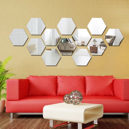 12 Pcs Mirror Effect Wall Stickers in Sri Lanka