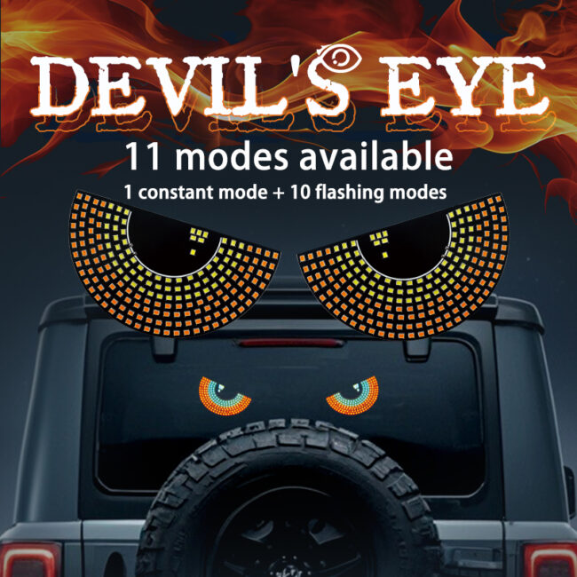 Car Rear Windshield Devil Eye LED Display Light