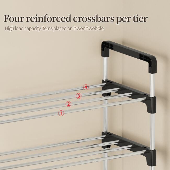 6 Layer Shoe Rack – Dustproof Metal Storage Organizer