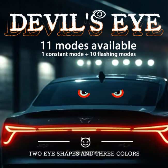 Car Rear Windshield Devil Eye LED Display Light